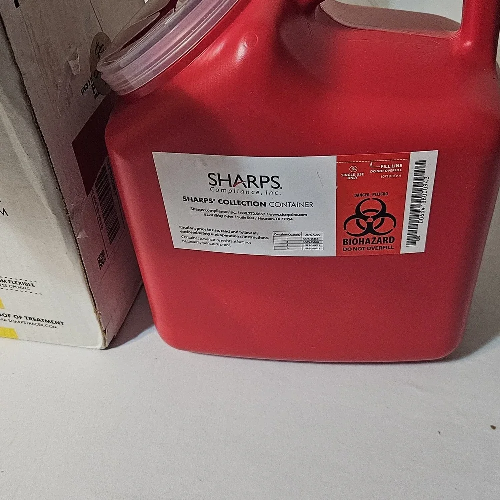 Sharps 2 Gallon‎ Biohazard needles Compliance Container NO FREE MAILBACK